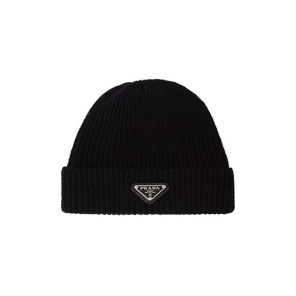 Prada Black Wool And Cashmere Beanie Size M - Picture 1 of 5
